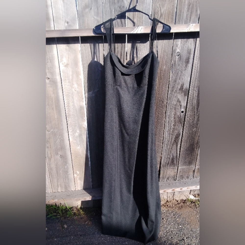 Vera Wang x Vintage Maxi Dress 90s Y2k Formal Slip Black Womens 6 Gown GothBride